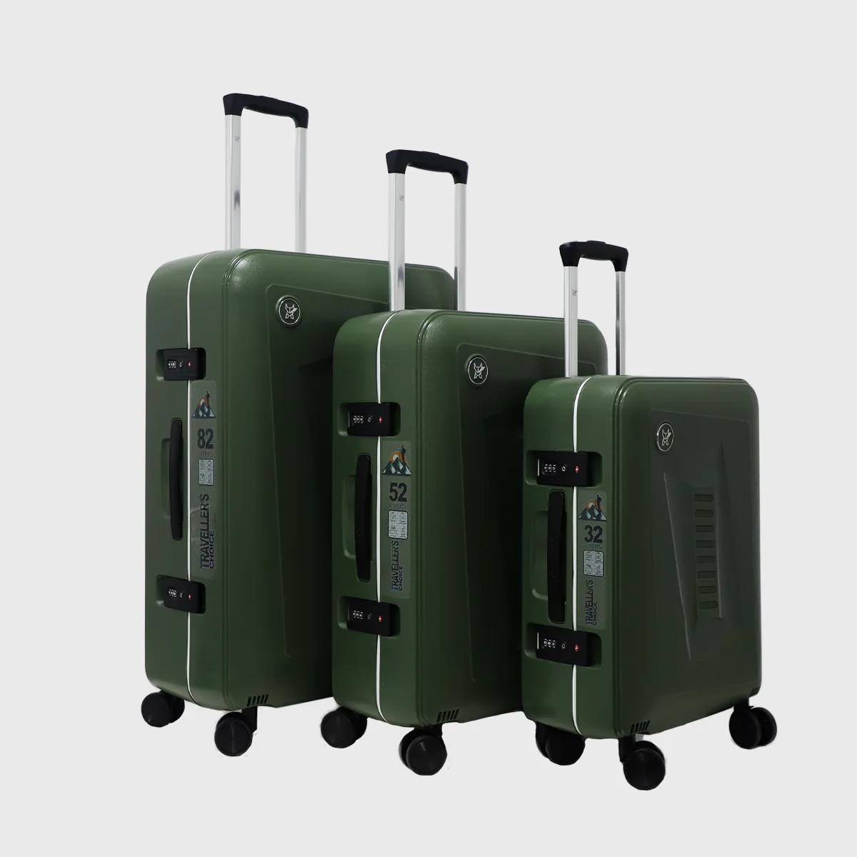 Arctic Fox Olive Check-in Hard-side Luggage Trolley Bag