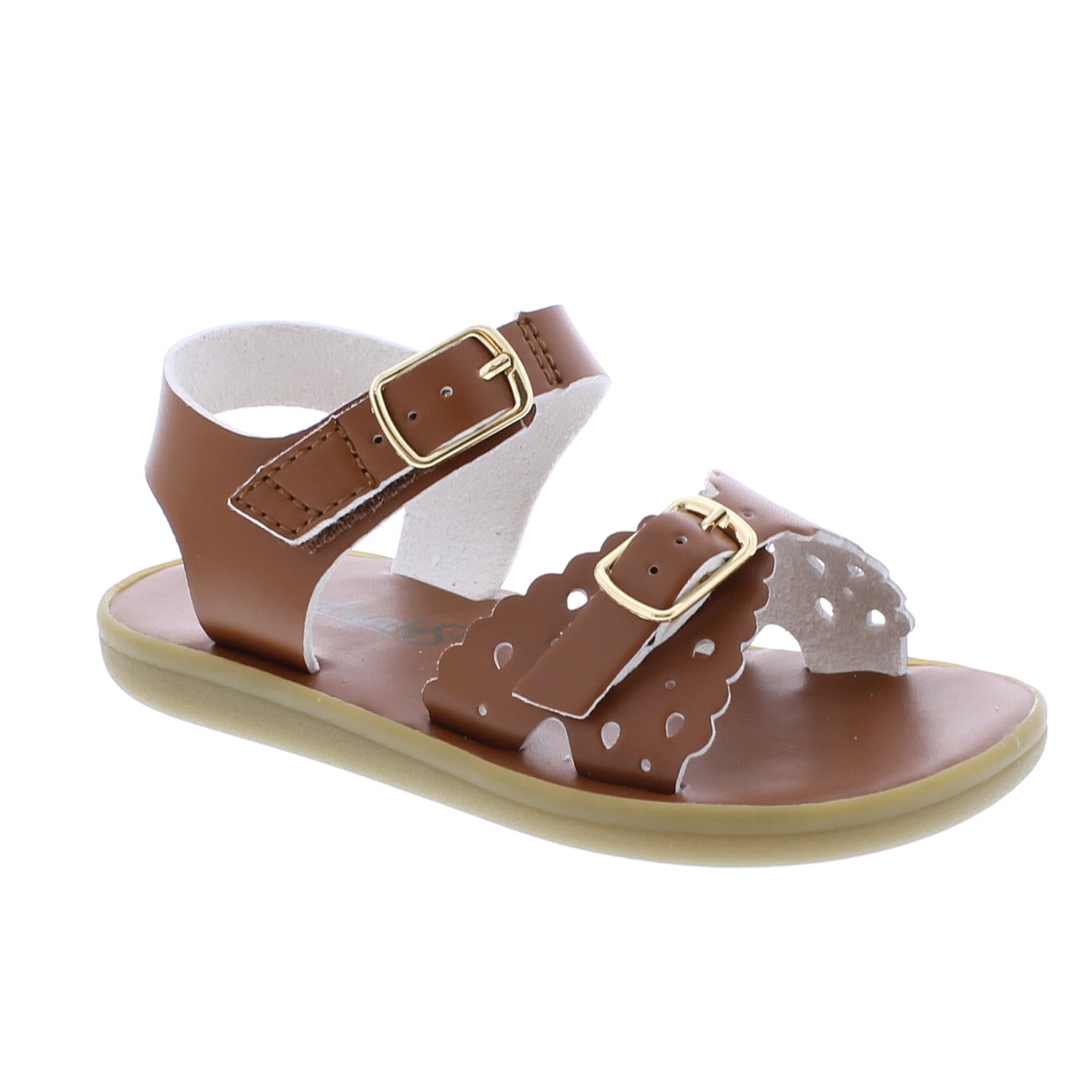 Ariel Eco Kid's Casual Sandal - Tan Microfiber.