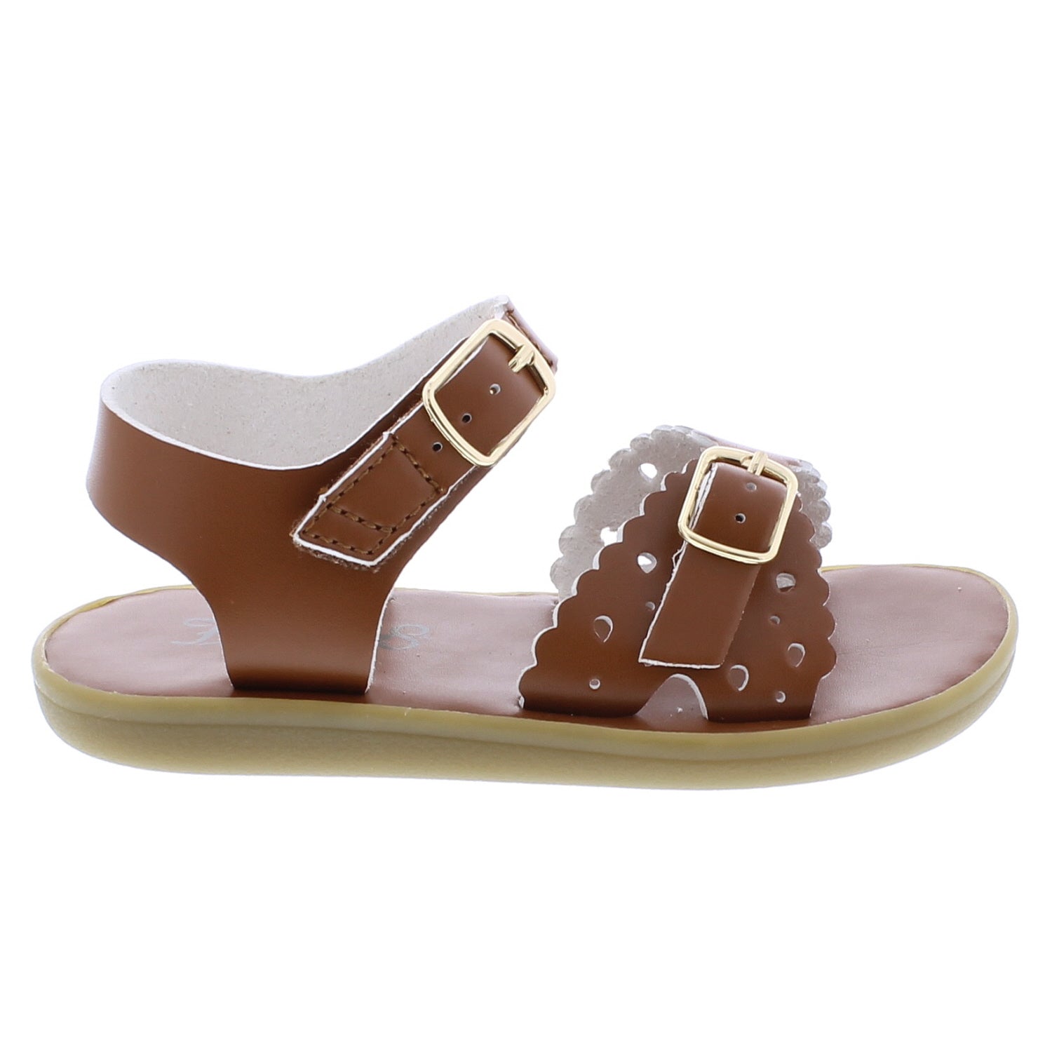 Ariel Eco Kid's Casual Sandal - Tan Microfiber.