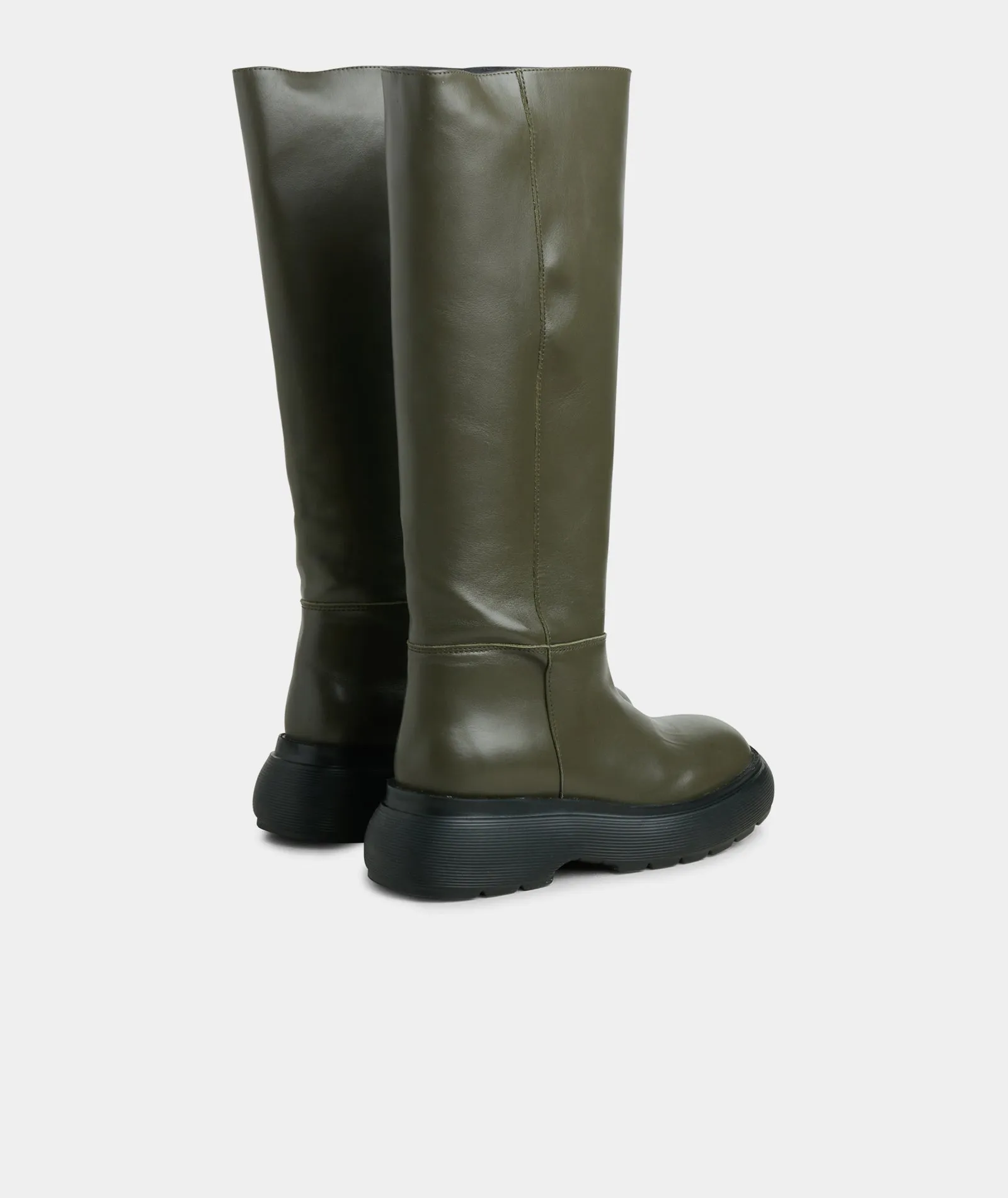 Army Leather Cloud High Boots