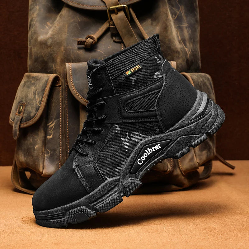 Ashore Men's Tactical Boots - Combat, Outdoor, Canvas, Breathable, Desert