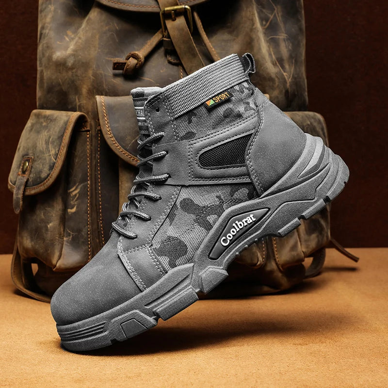 Ashore Men's Tactical Boots - Combat, Outdoor, Canvas, Breathable, Desert