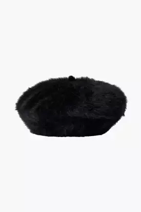 Audrey II Beret - Fuzzy Black: Fuzzy Black Audrey II Beret at Affordable Prices - Shop Now!