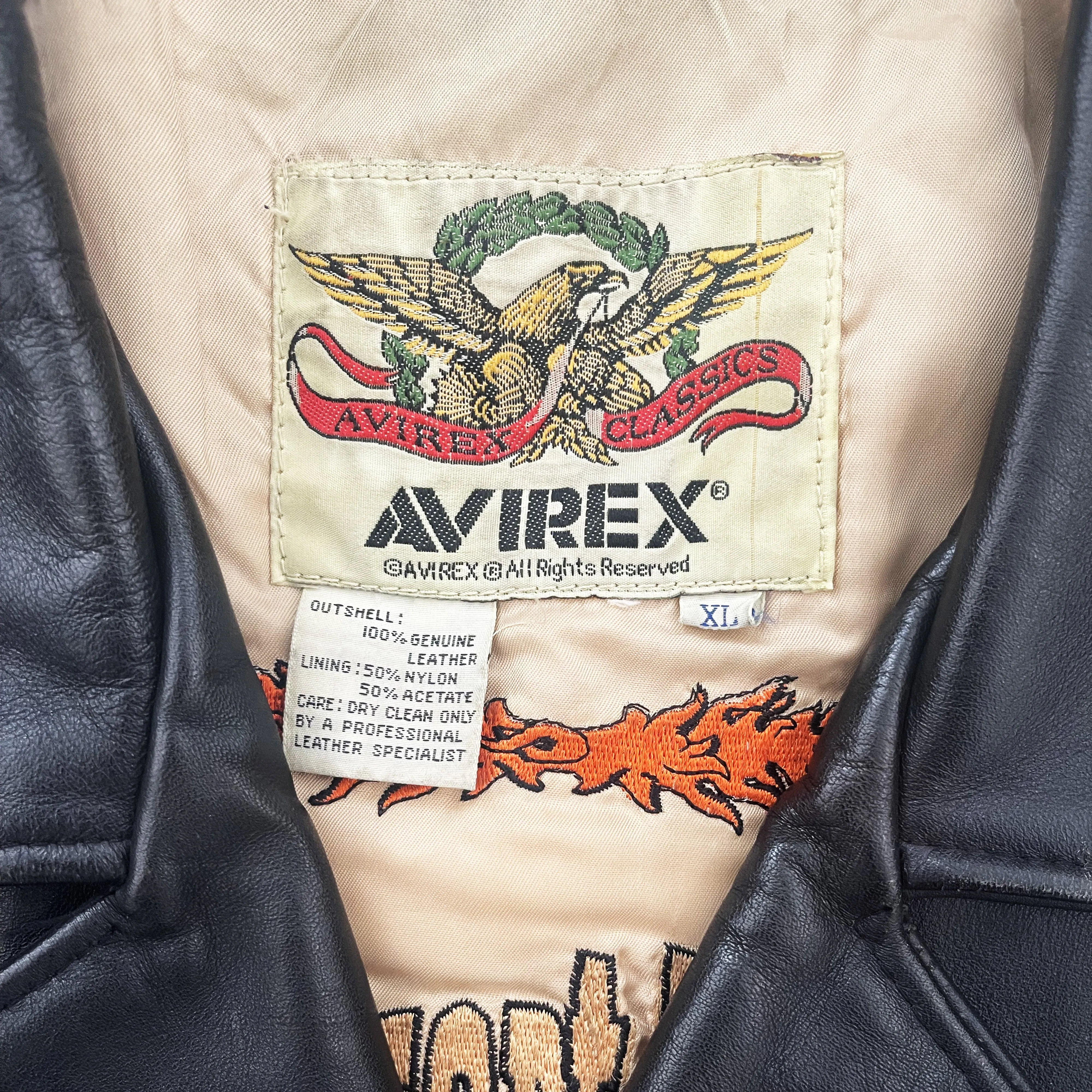 XL Avirex Leather Biker Motorcycle Jacket