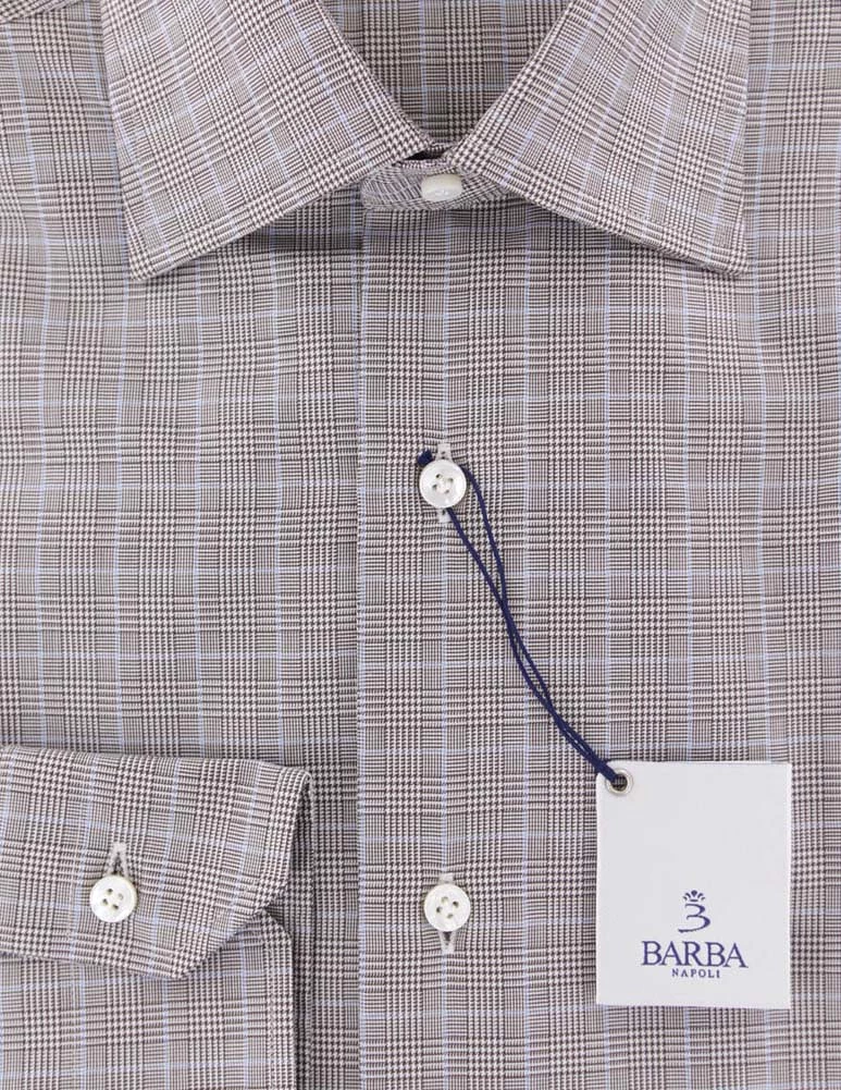 Barba Napoli Brown Slim Fit Shirt