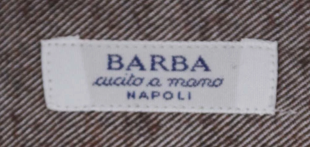 Barba Napoli Slim Fit Brown Shirt