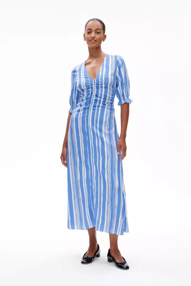 Baum Pferdgarten Amma Dress Blue Painted stripe.