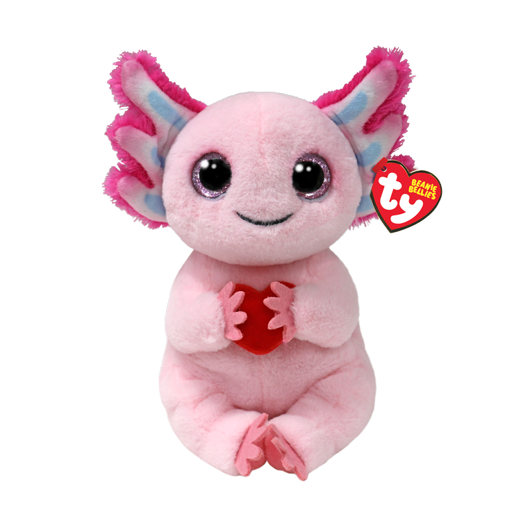 Beanie Belly Collection - Locky Axolotl with Heart