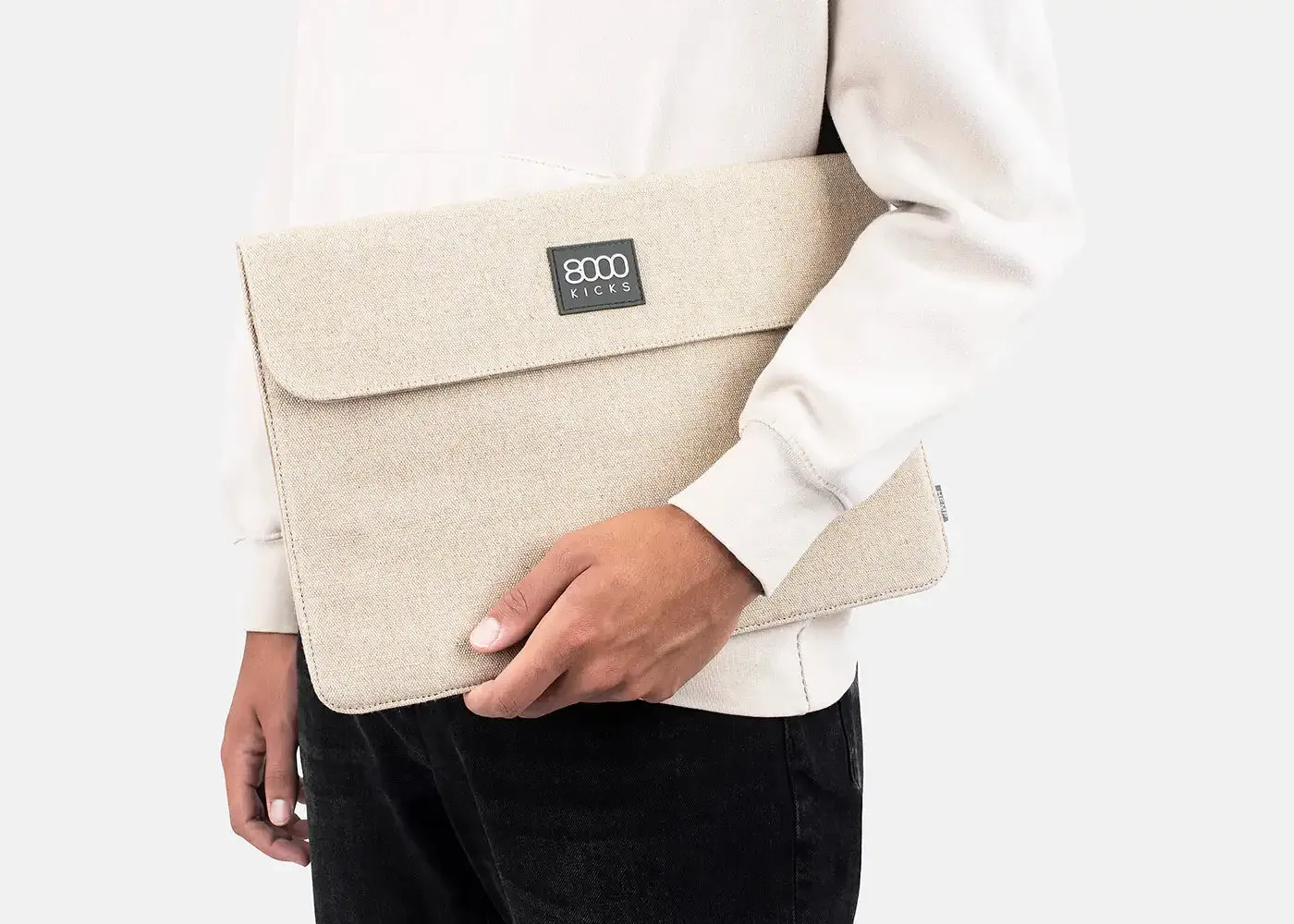 Beige hemp laptop case