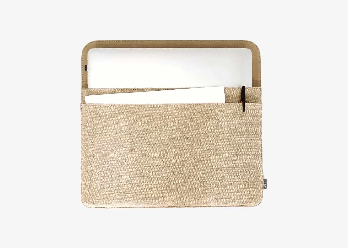 Beige hemp laptop case