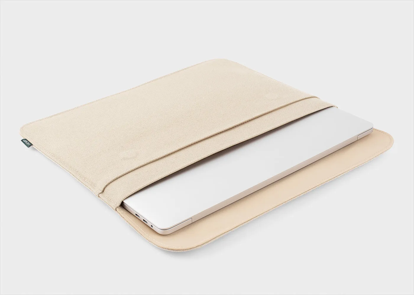 Beige hemp laptop case