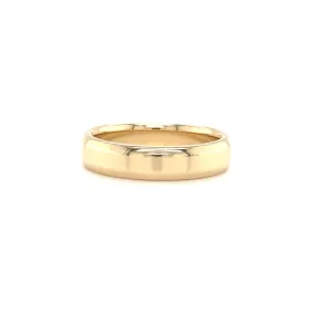 Beveled Edge 5mm Comfort Fit Ring in 14K Yellow Gold