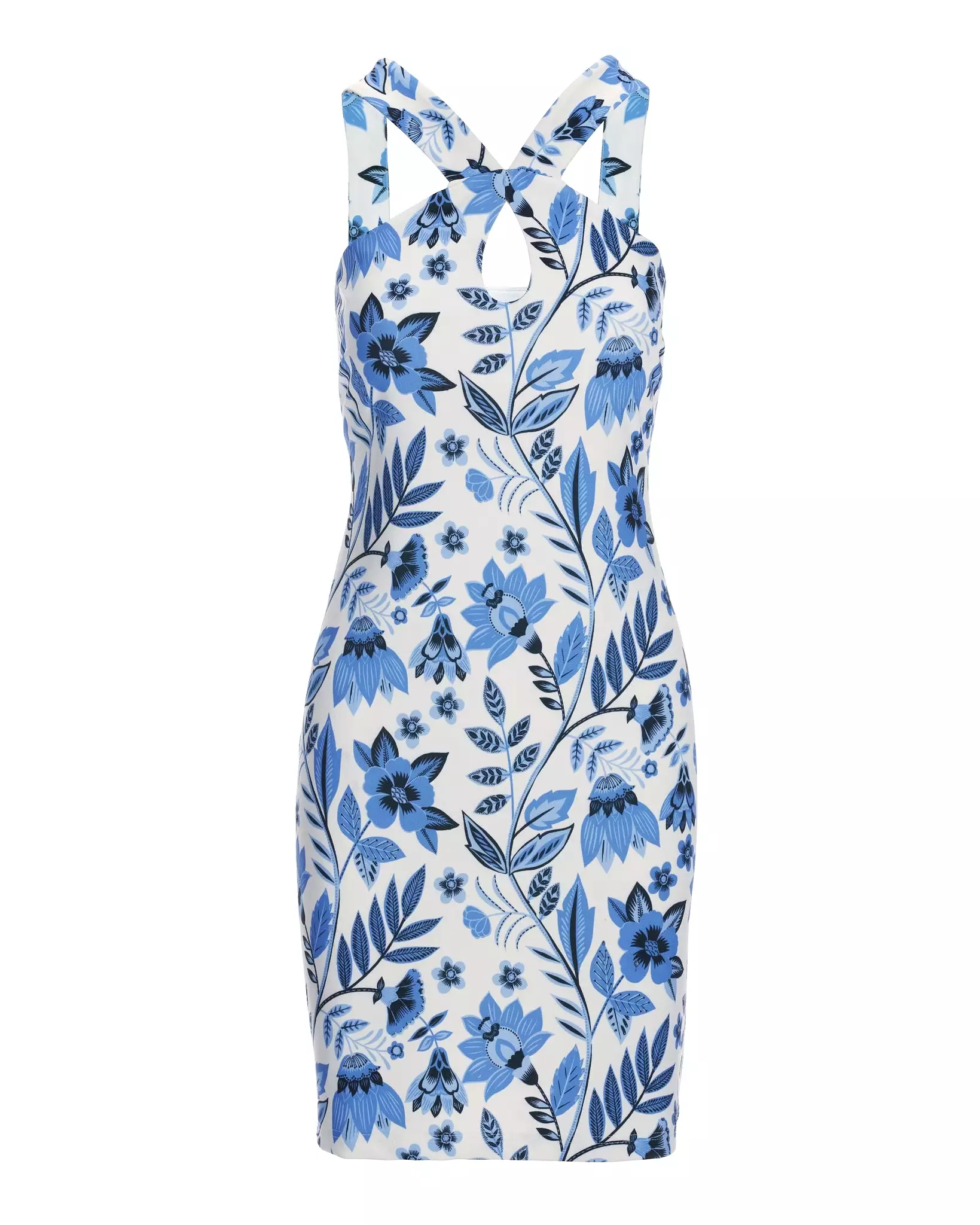 Beyond Travel Keyhole Dress - Blue Multi