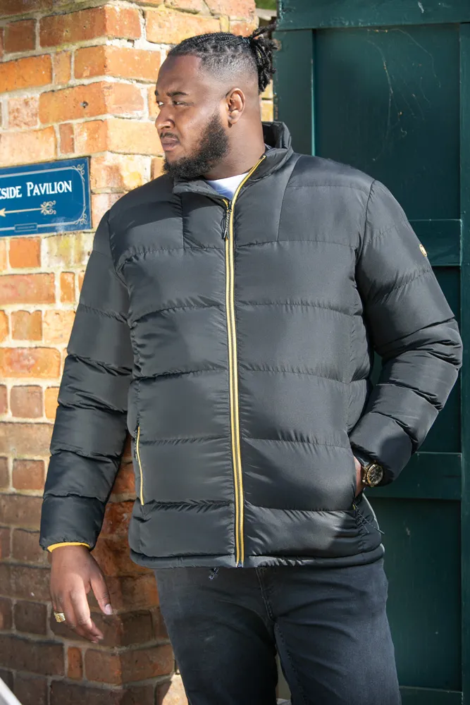 Big Mens Puffer Jacket with Embroidery Badge and Cuff Binding by D555 (CRISTIANO)