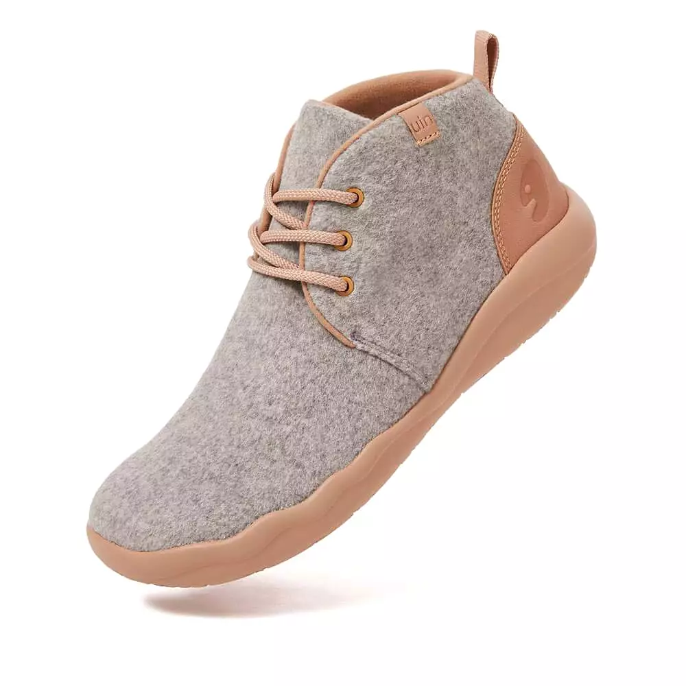 Bilbao Grey Wool Lace-up Boots Men