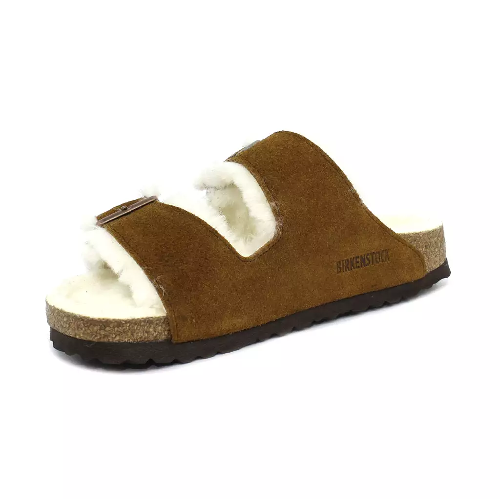 Birkenstock Arizona Shearling Casual Buckles Suede Leather Sandals - UK 5.5