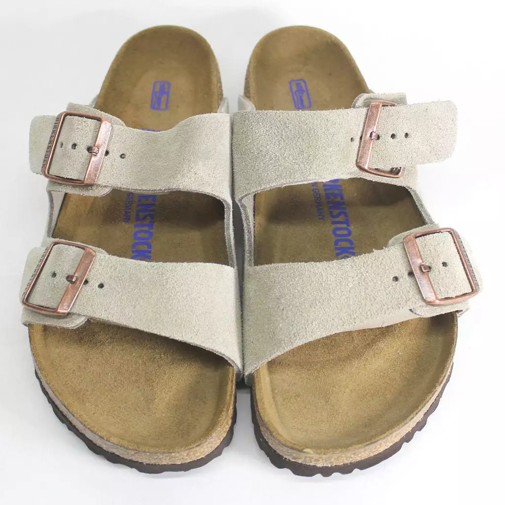 Birkenstock Arizona Soft Footbed Suede Unisex Sandals - Beige (0951303)