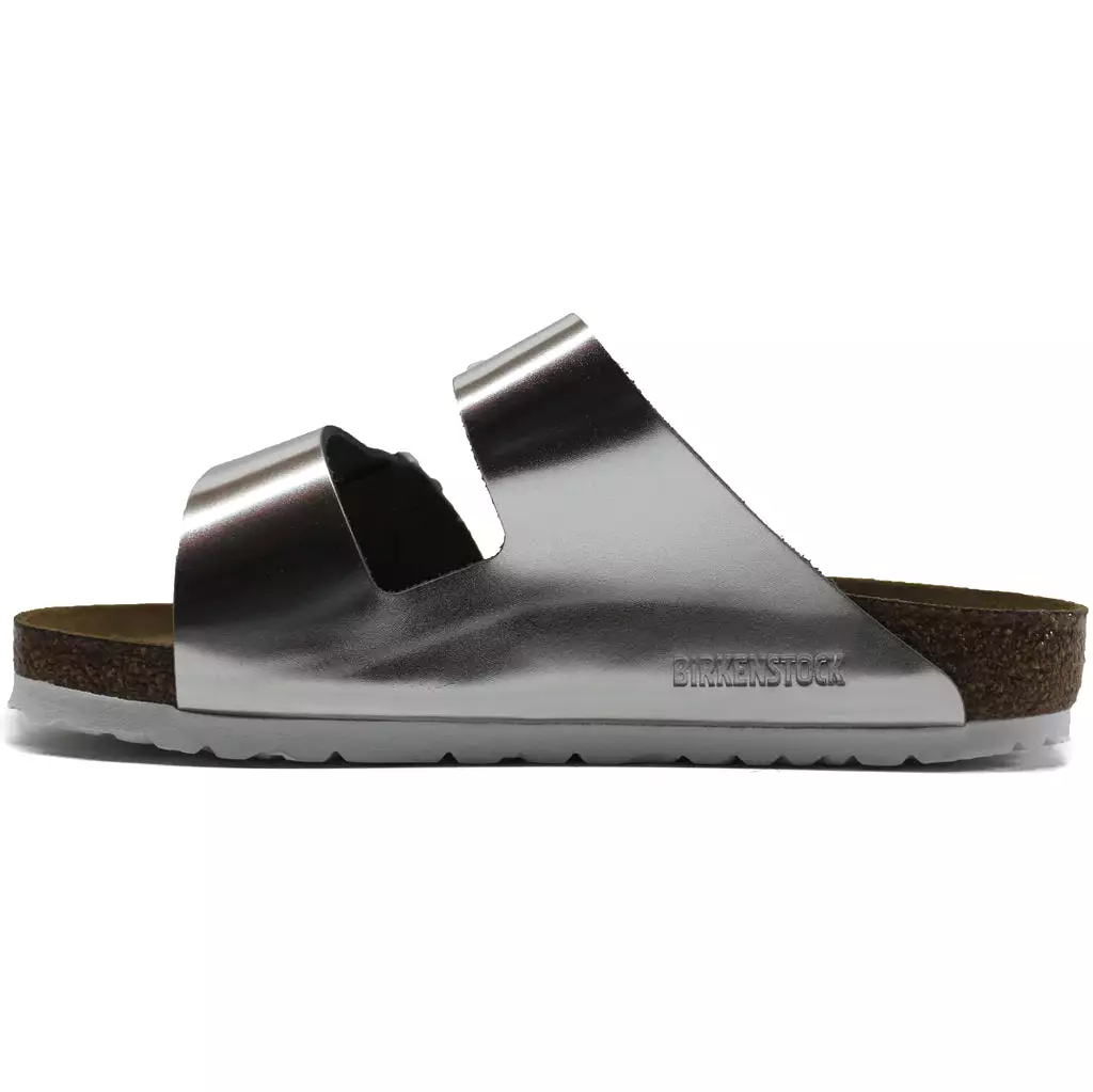 Birkenstock Women's Sandals - Arizona Metallic, Open-Back, Slip-On Slides, Leather in UK Size 5.