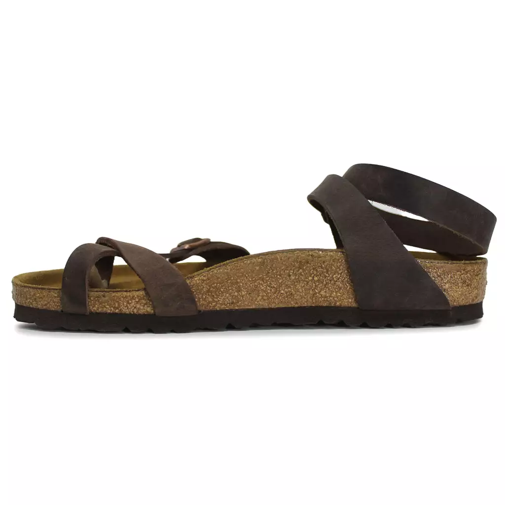 Birkenstock Yara Ankle Strap Toe-Post Sandals in Oiled Nubuck - UK 7