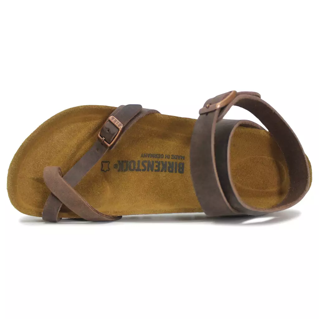 Birkenstock Yara Ankle Strap Toe-Post Sandals in Oiled Nubuck - UK 7