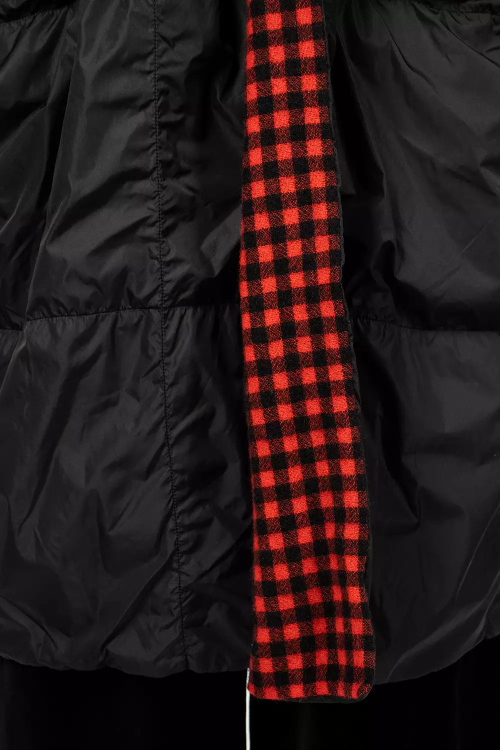 Black and Red Reversible Quilted Coat