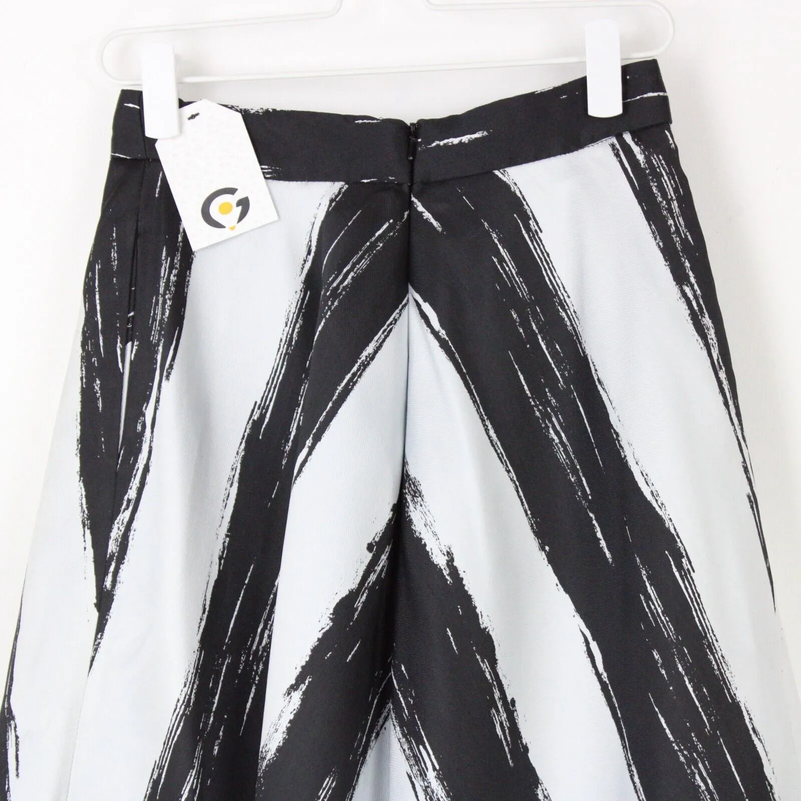 Black and White Chevron Midi Skirt for Women, Size Small