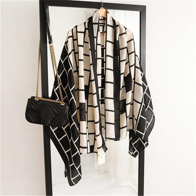 Black and white scarves for women