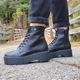 black boots with combat sole platform