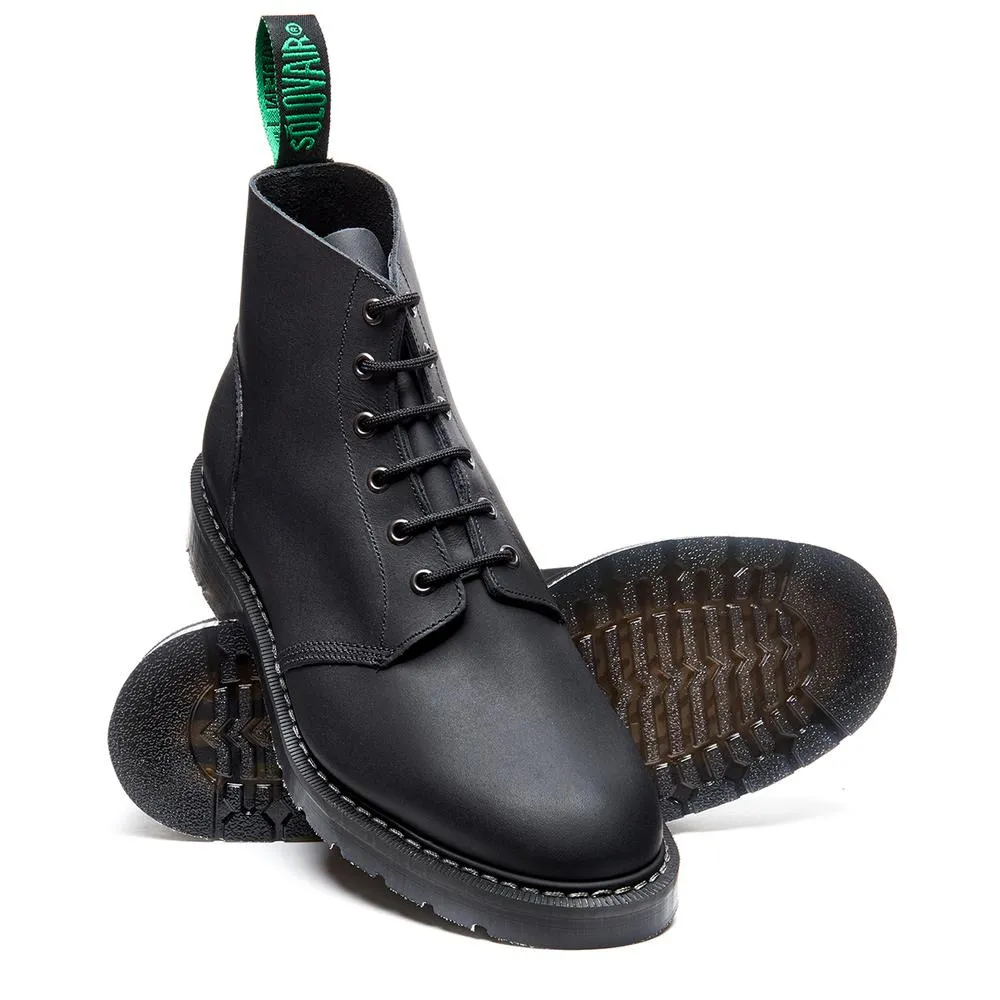 Black Greasy Leather Boot - Astronaut Collection by Solovair 1969 (6 Eyelet)