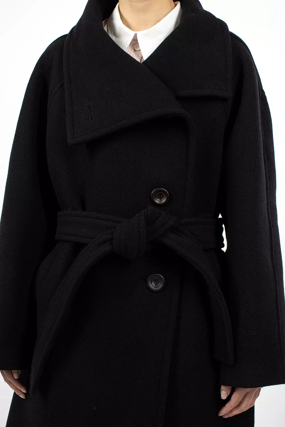 Black High Neck Coat