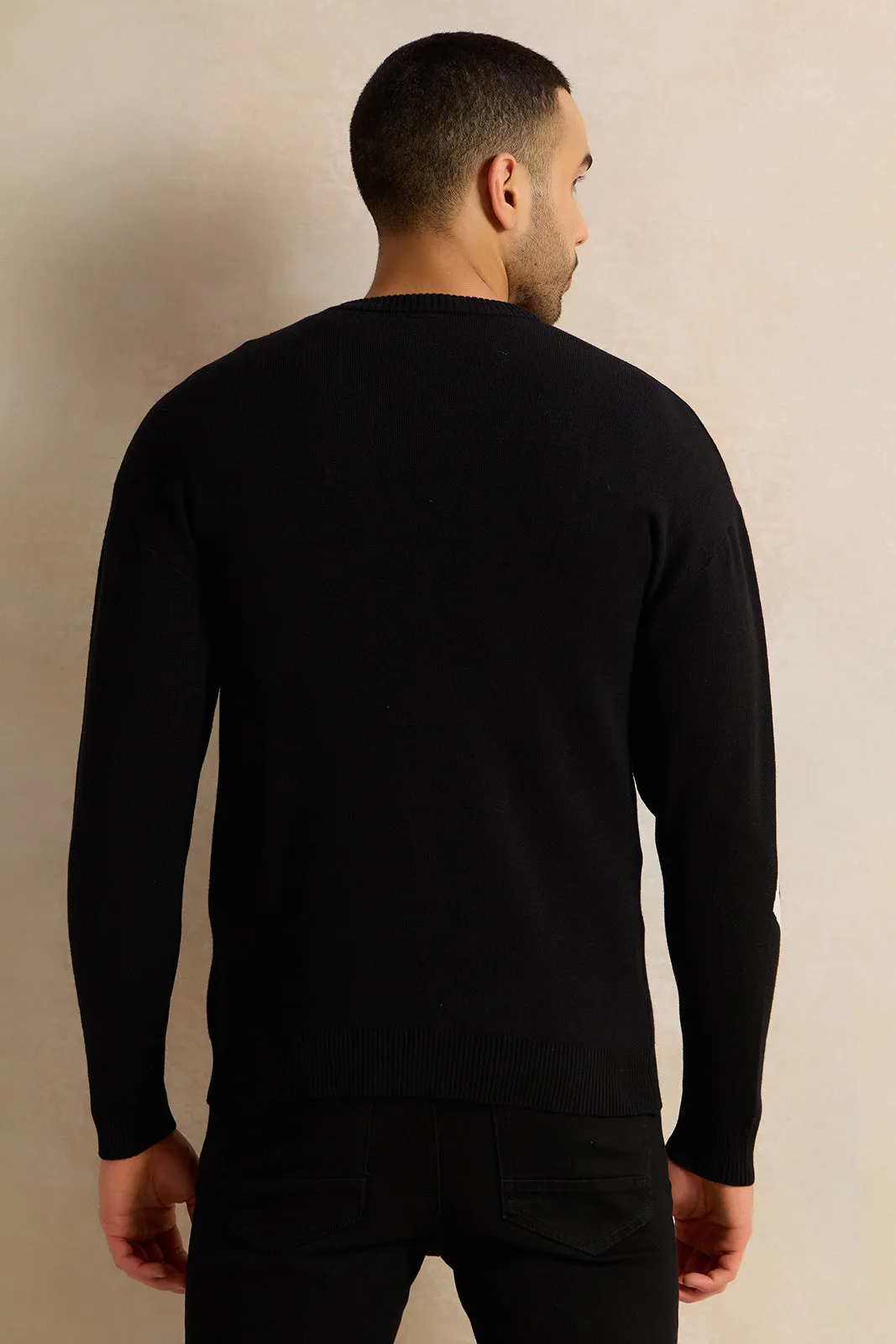 Black Knitted Sweater Men