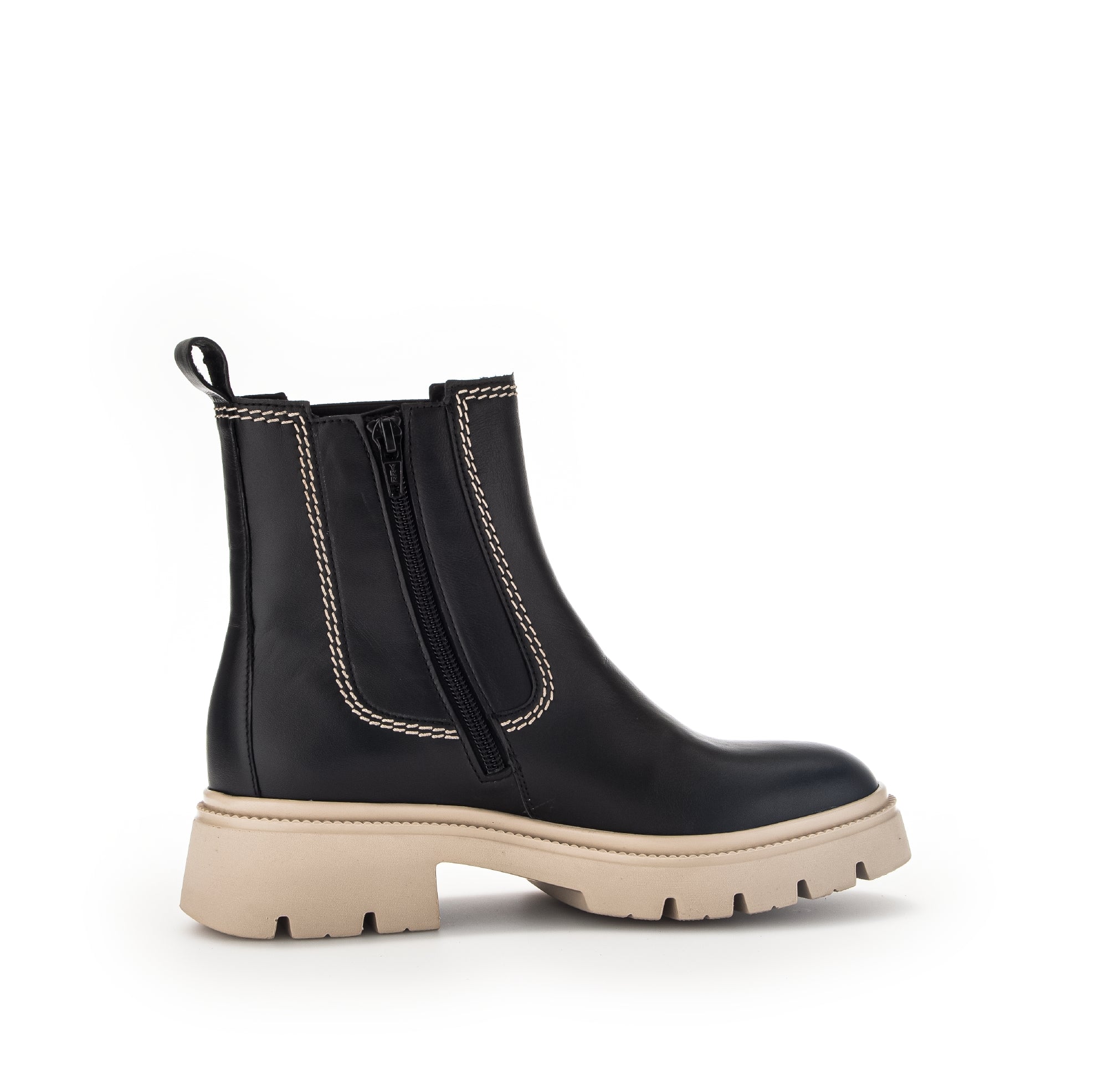 Black Leather Ankle Boot - GABOR Trek Sole