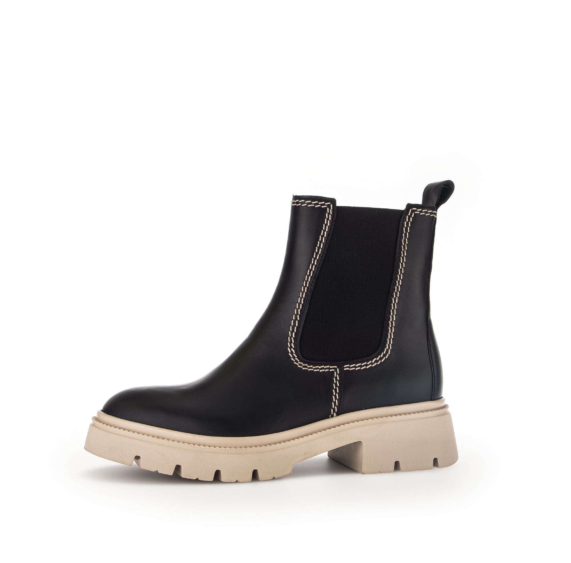 Black Leather Ankle Boot - GABOR Trek Sole