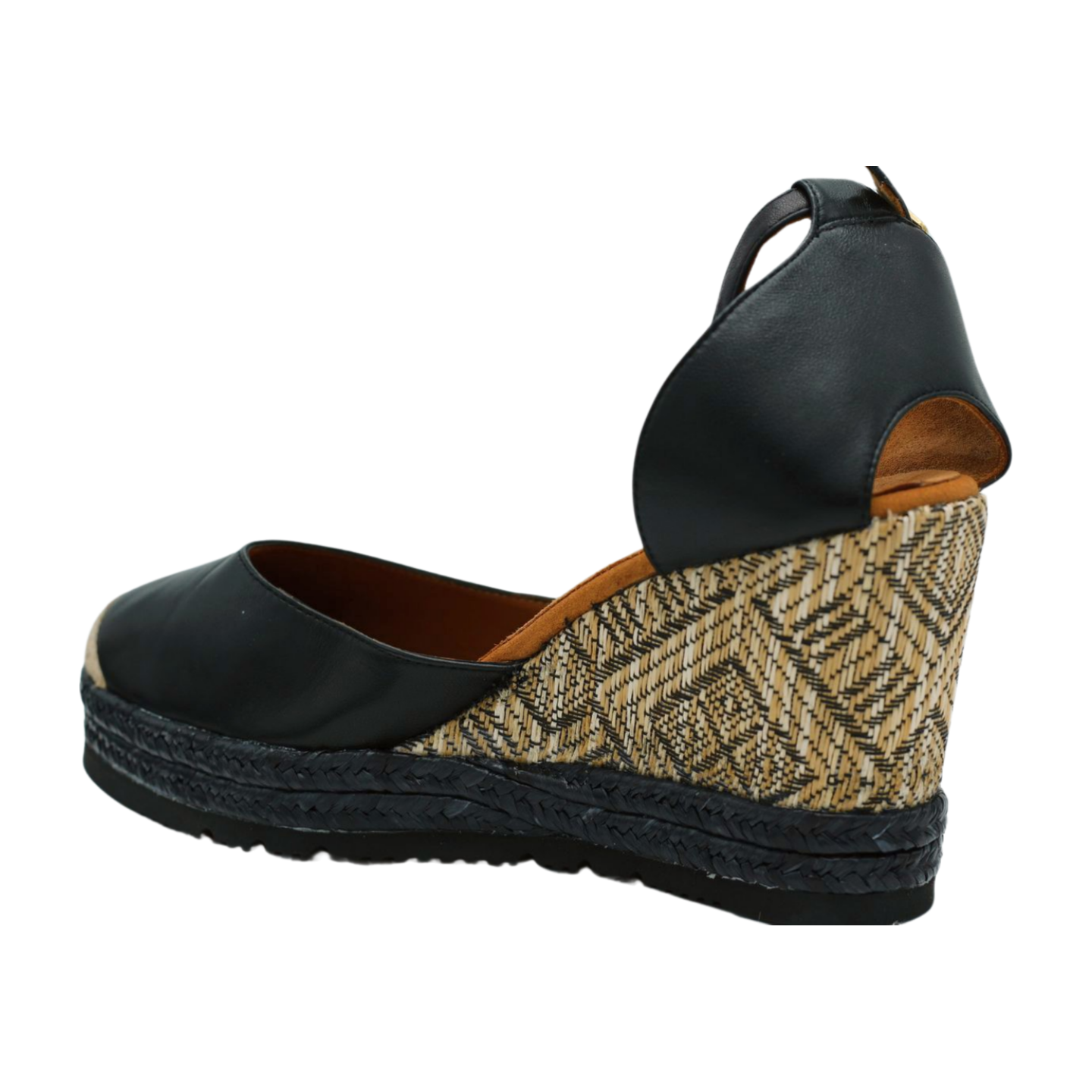 Black Leather Espadrille CAMEO by UNISA