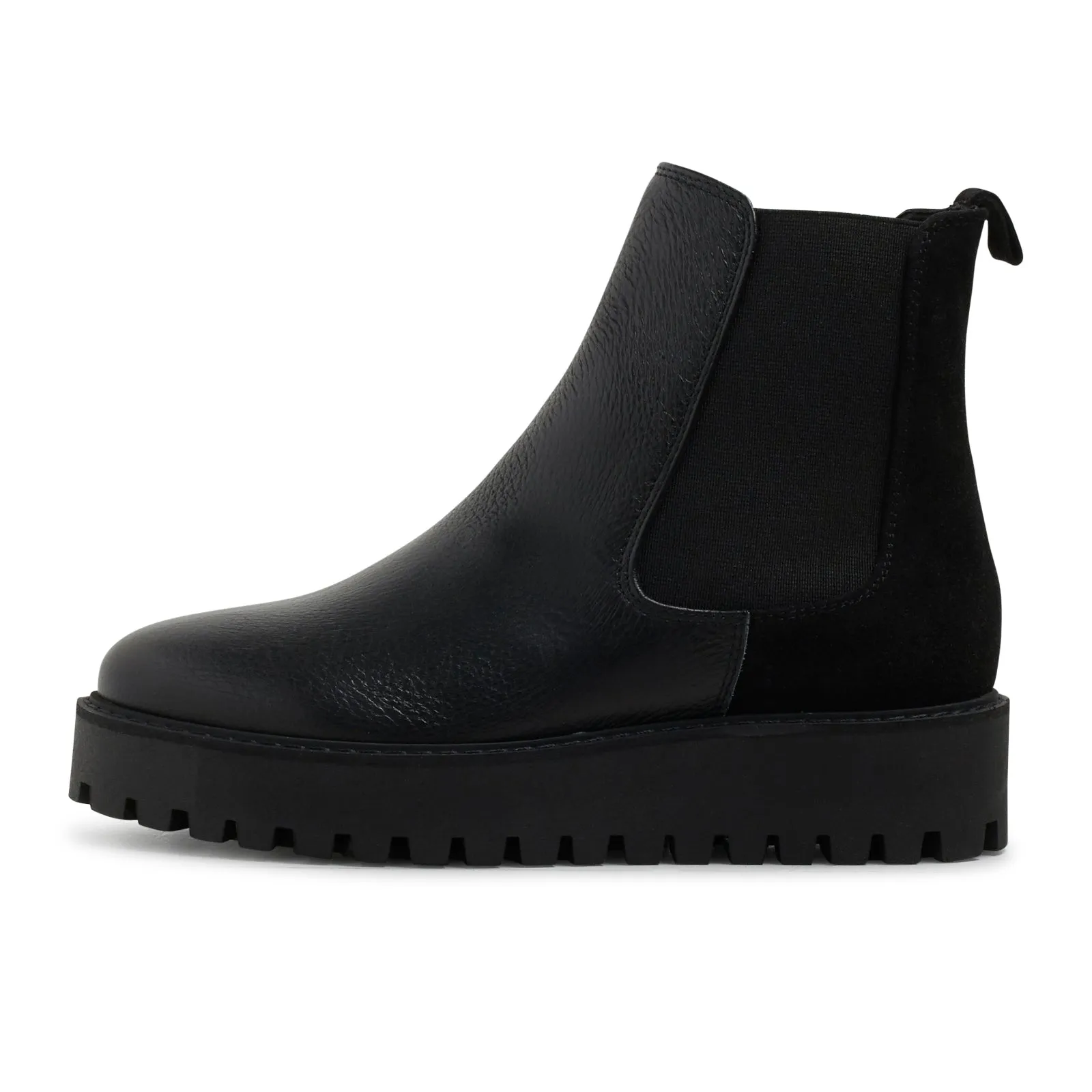 Black Leather Mina Chelsea Boots