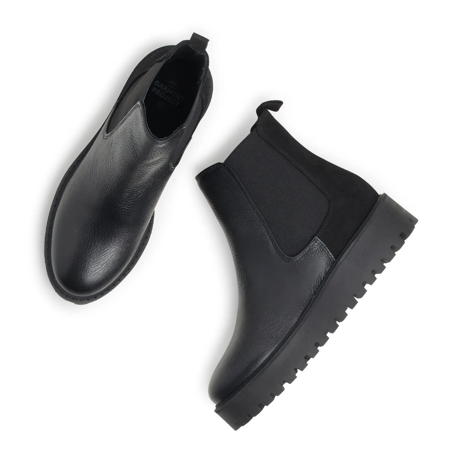 Black Leather Mina Chelsea Boots