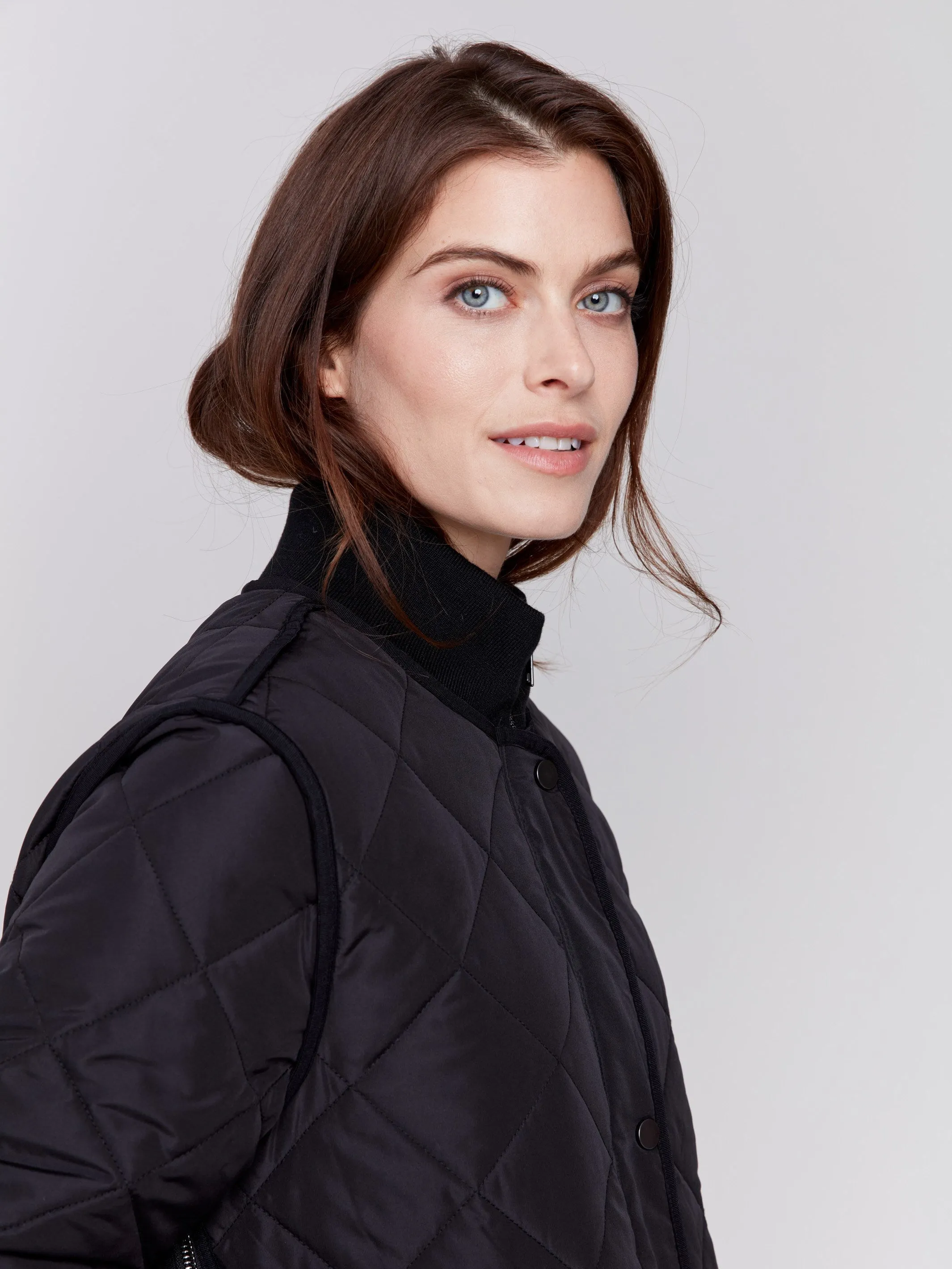 Black Long Quilted Puffer Jacket