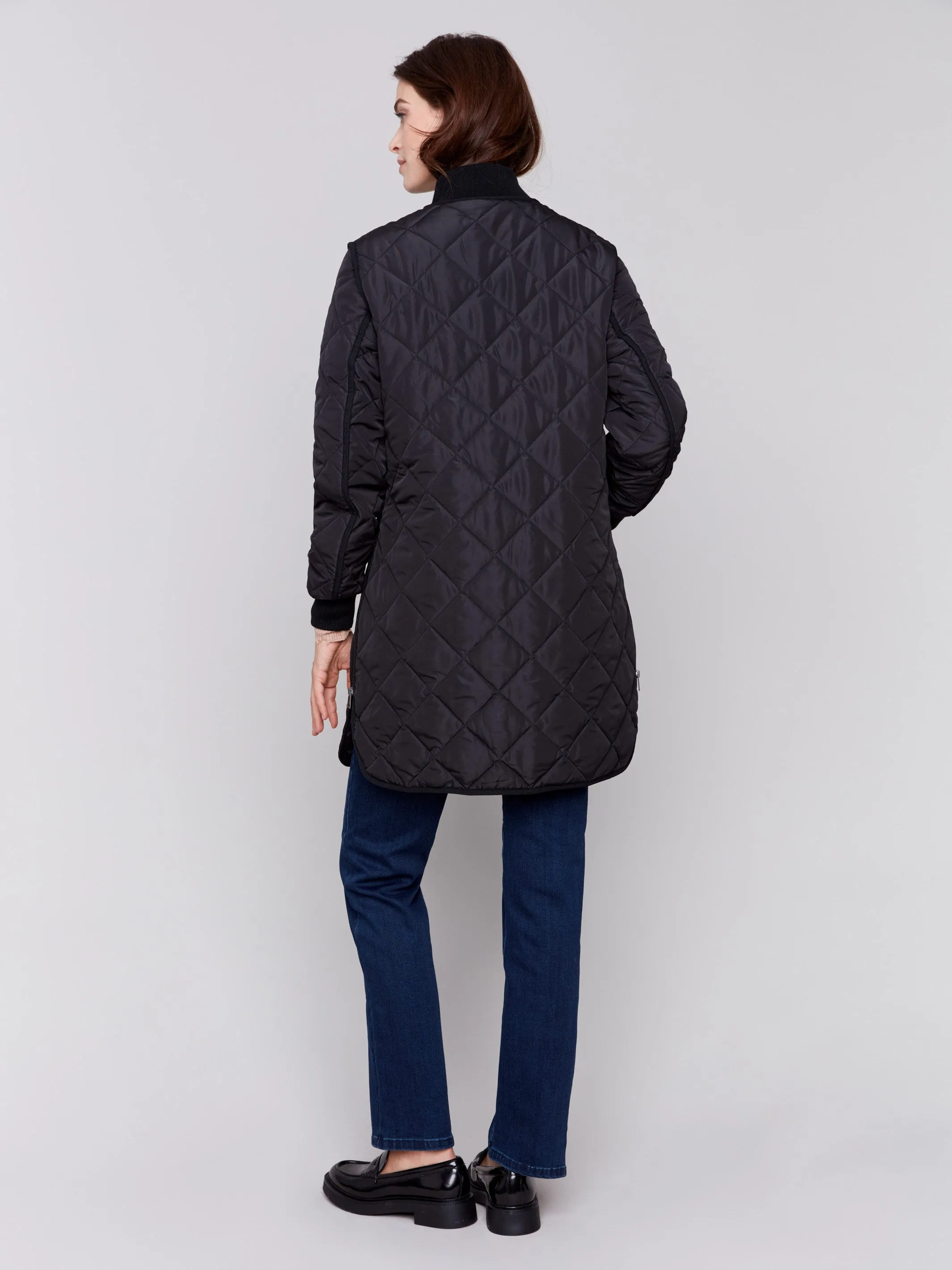 Black Long Quilted Puffer Jacket