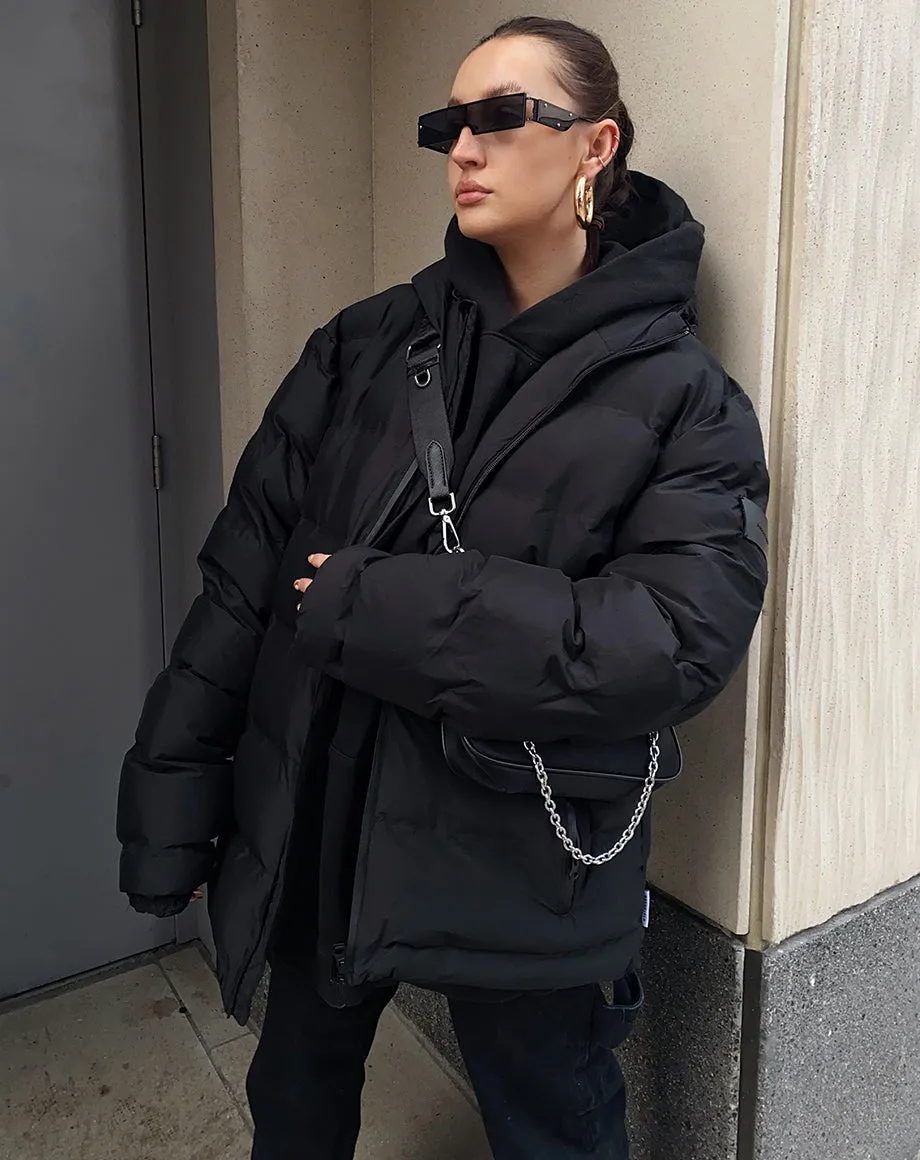 Black NORE Oversized Unisex Puffer Jacket