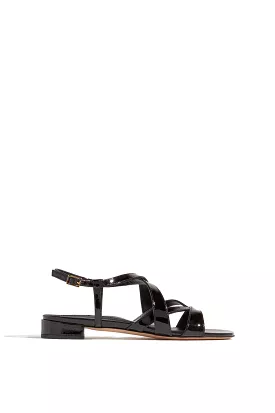 Black Patent Ellison Flat Sandal