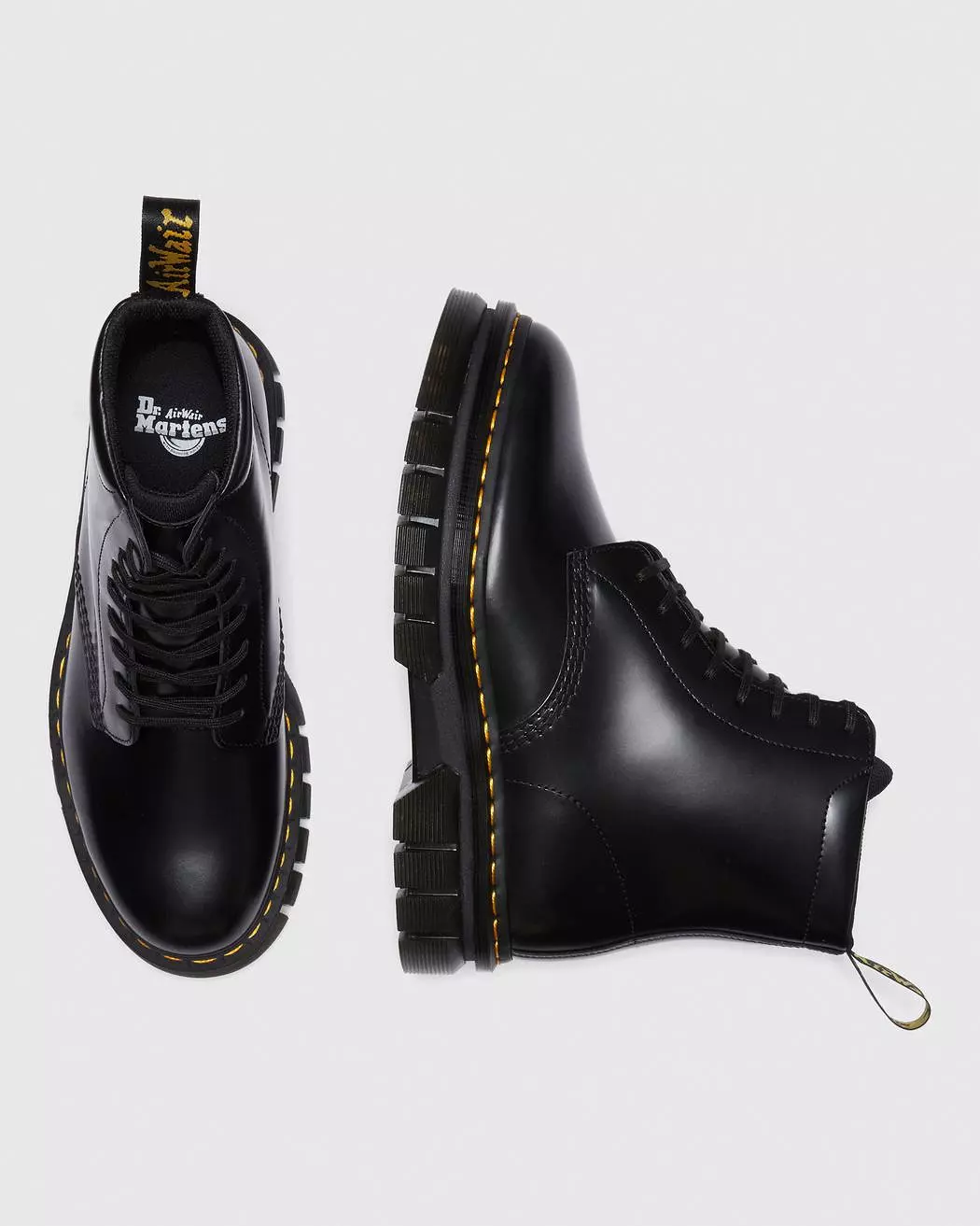 Black Polished Smooth Leather Boots by Dr. Martens - Style 27833001