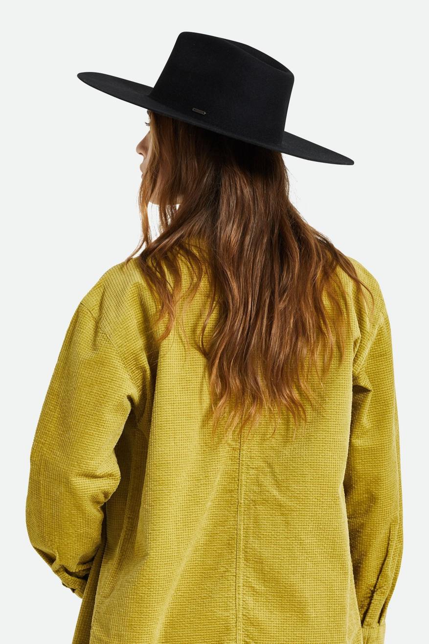 Black Primrose Felt Fedora