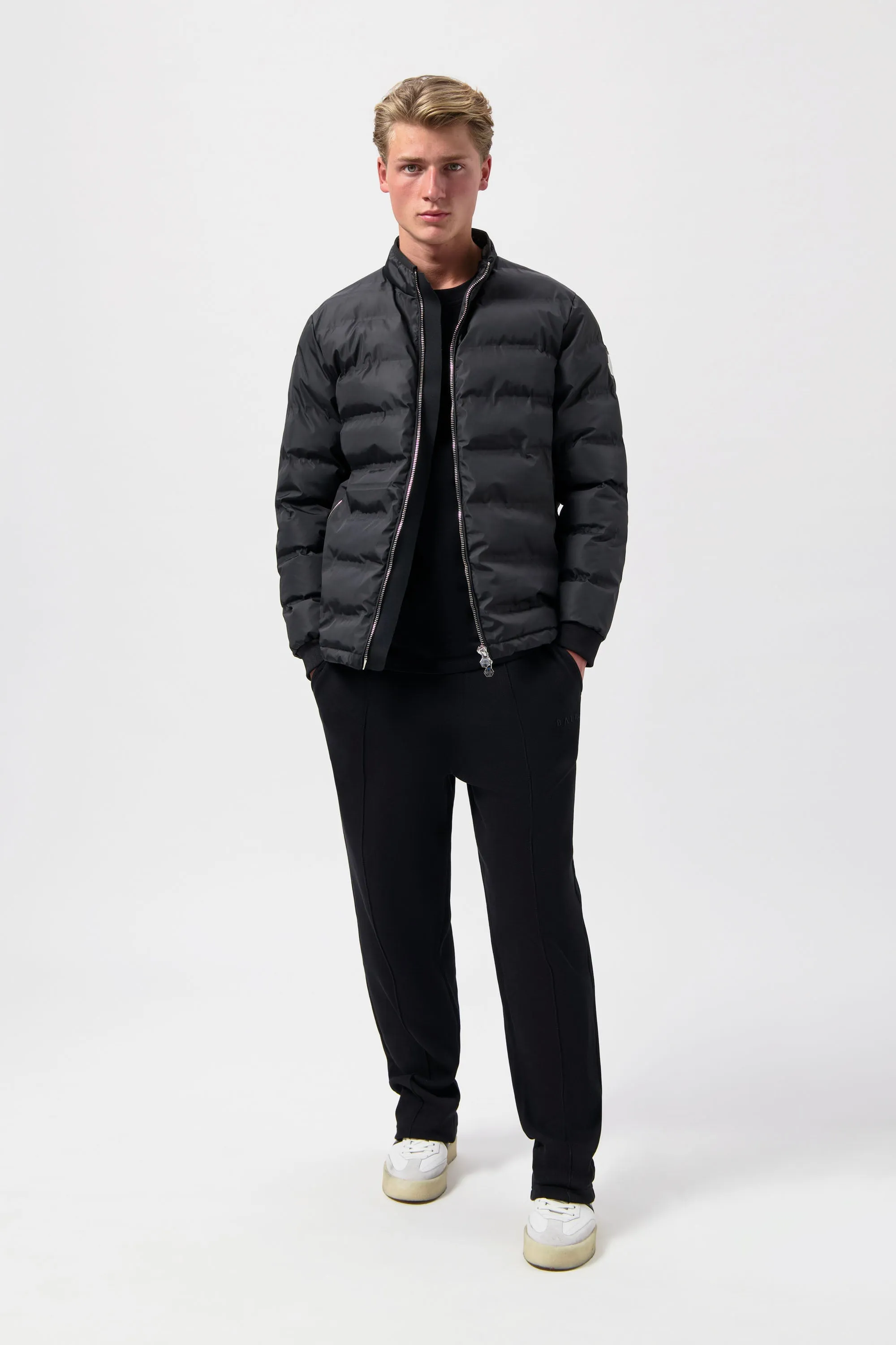 Black Q-Series Regular Fit Puffer Jacket