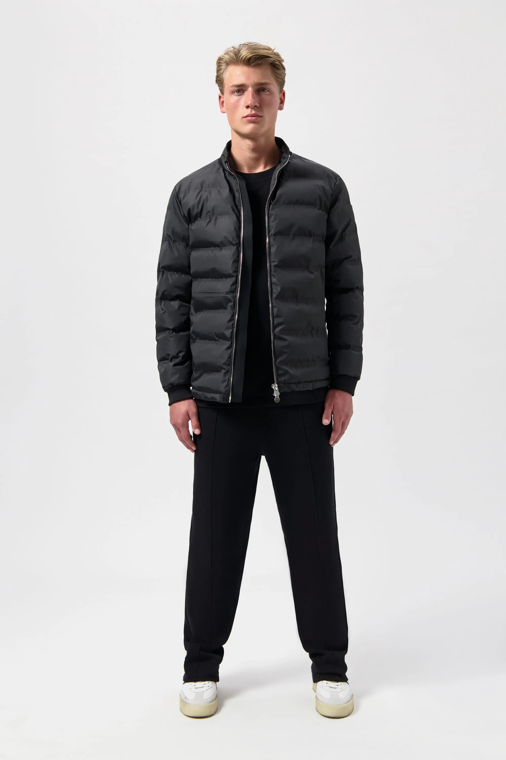 Black Q-Series Regular Fit Puffer Jacket