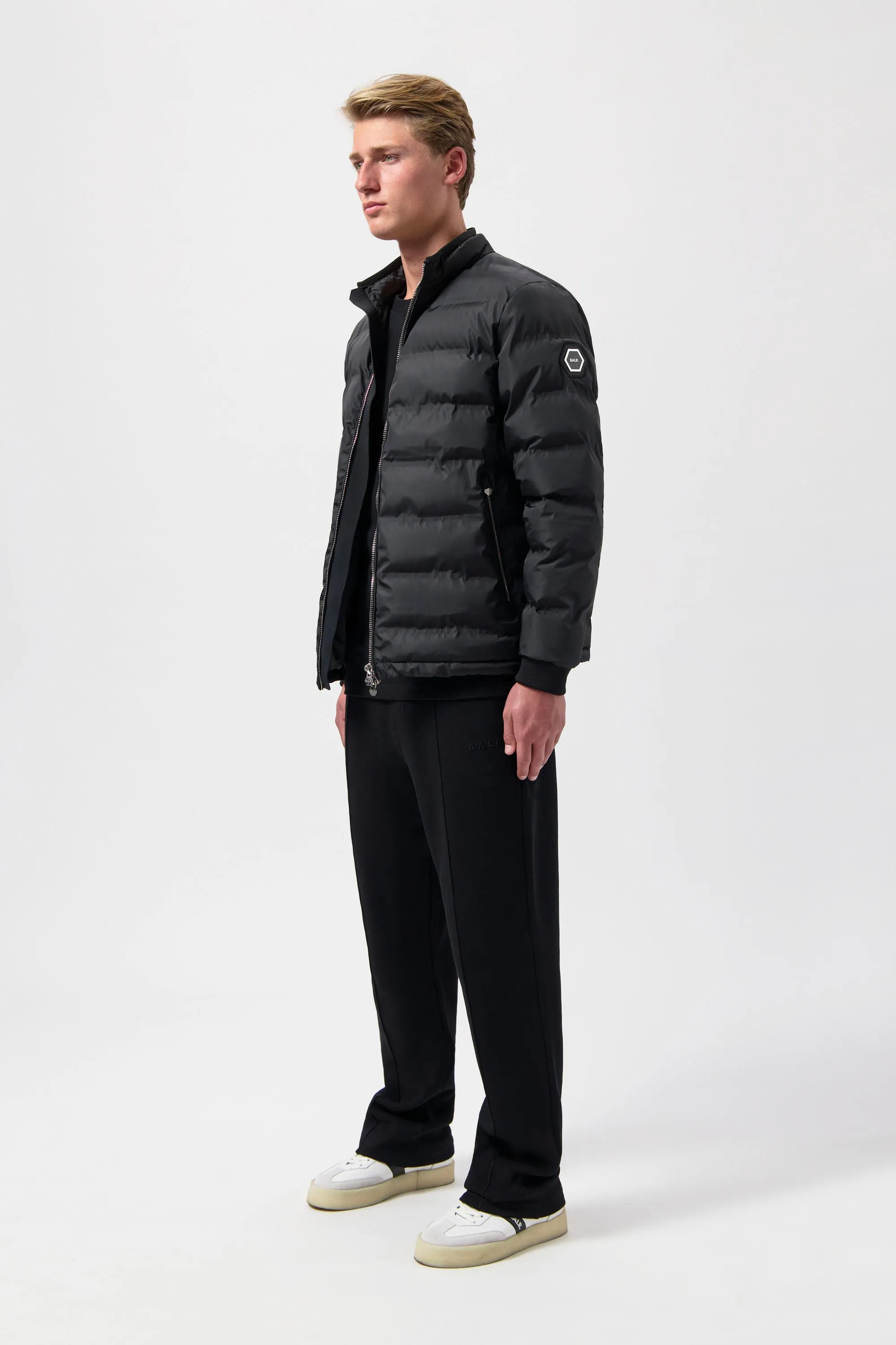 Black Q-Series Regular Fit Puffer Jacket