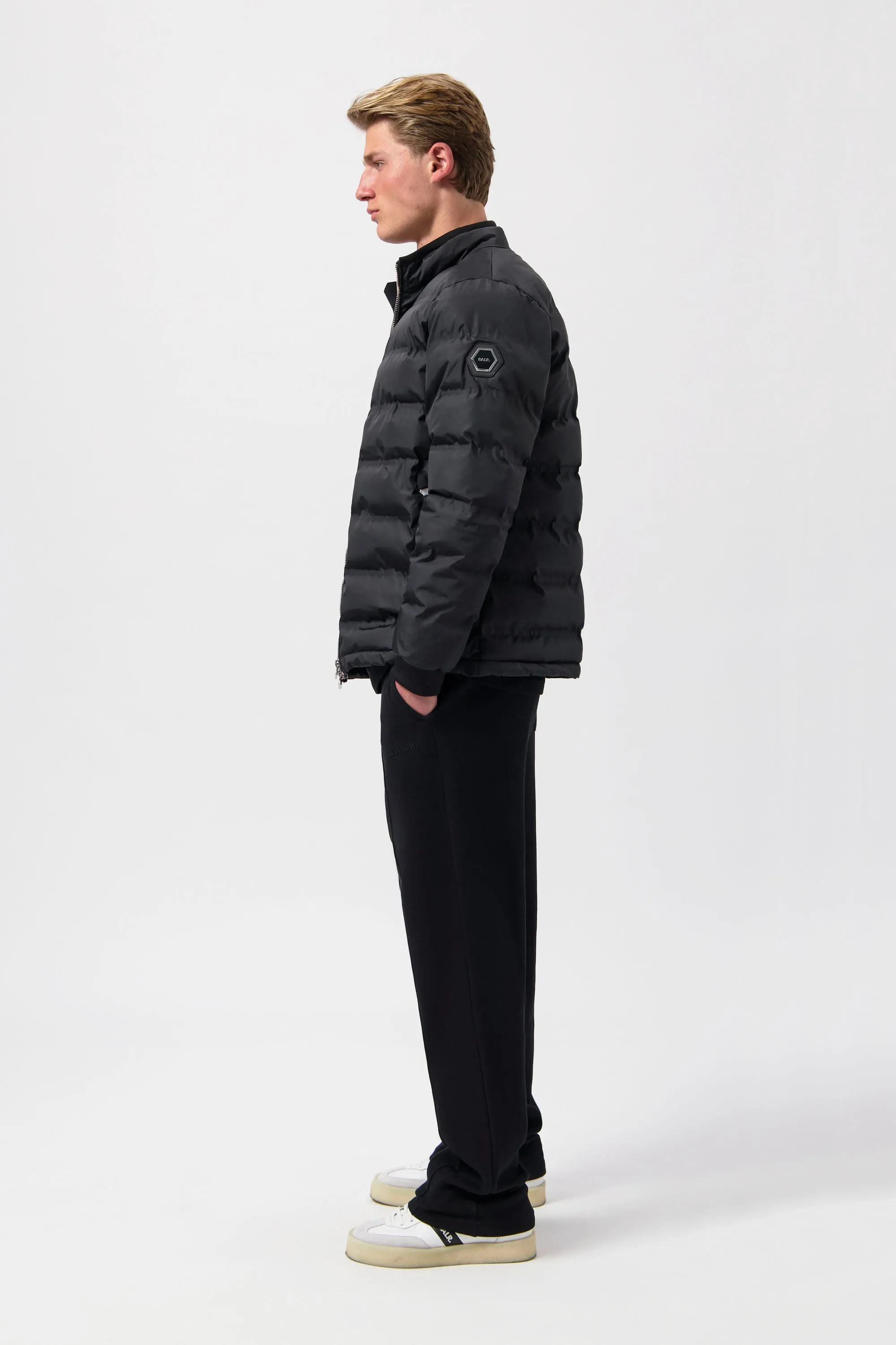 Black Q-Series Regular Fit Puffer Jacket