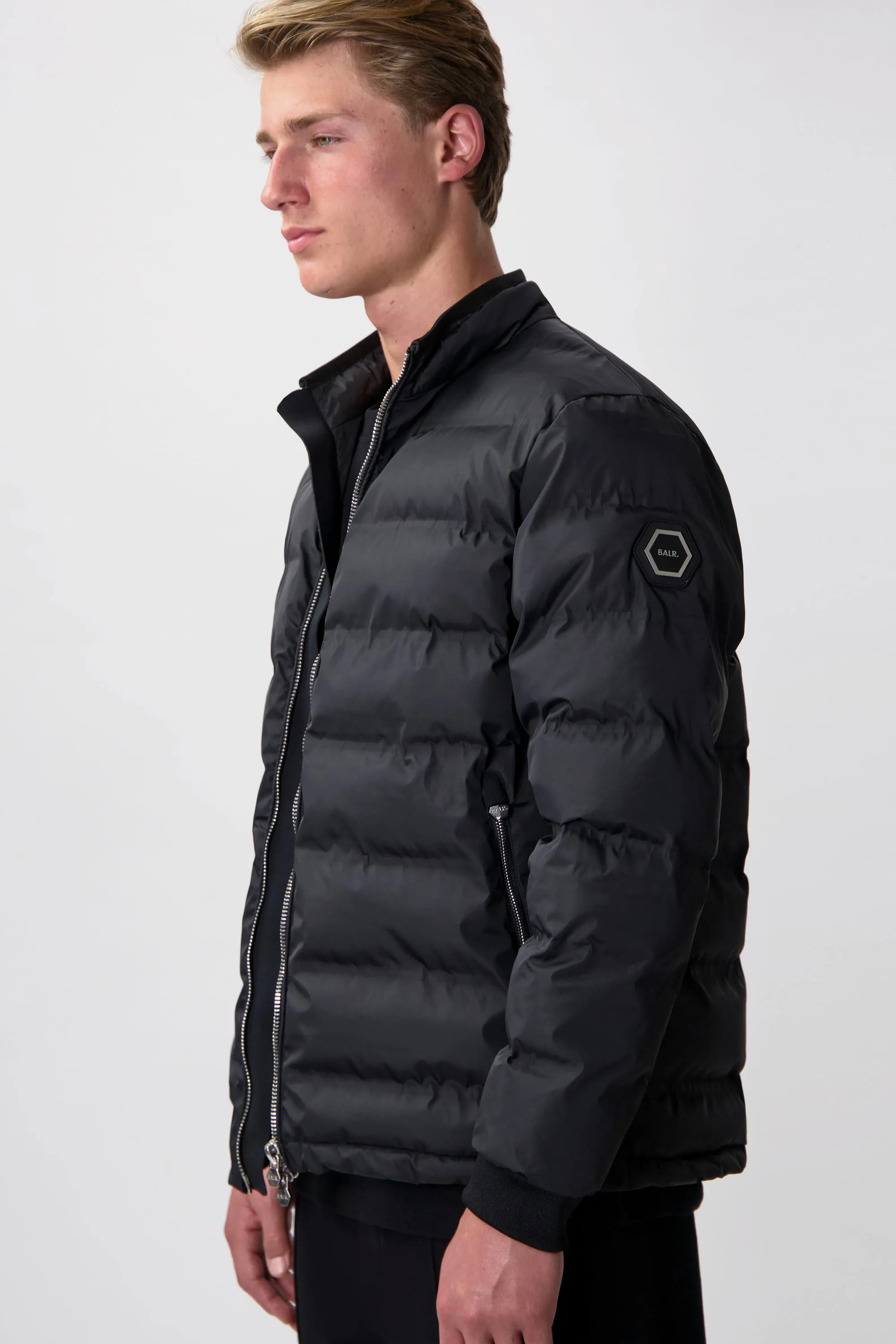 Black Q-Series Regular Fit Puffer Jacket