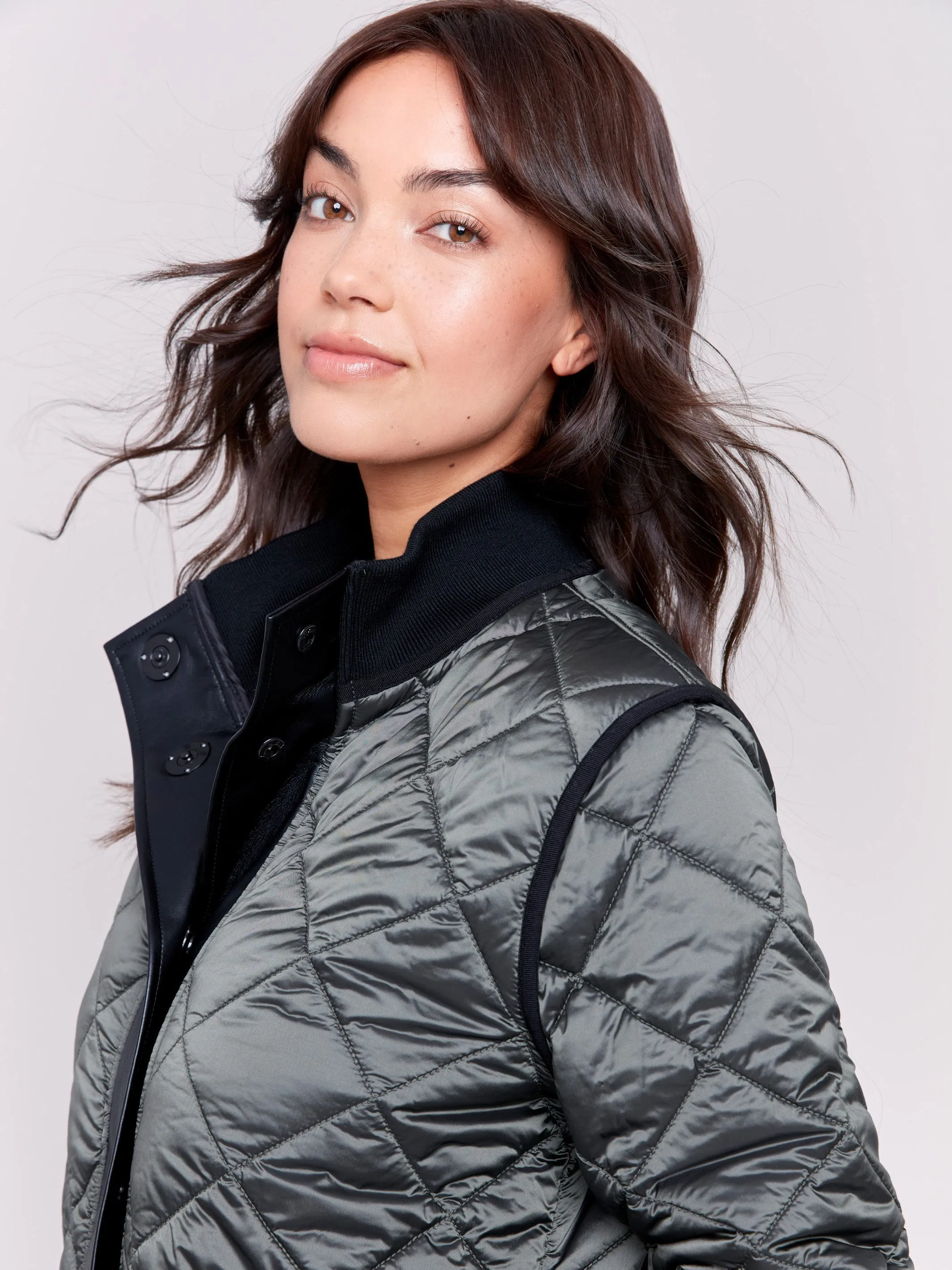 Black Reversible Quilted Puffer Jacket