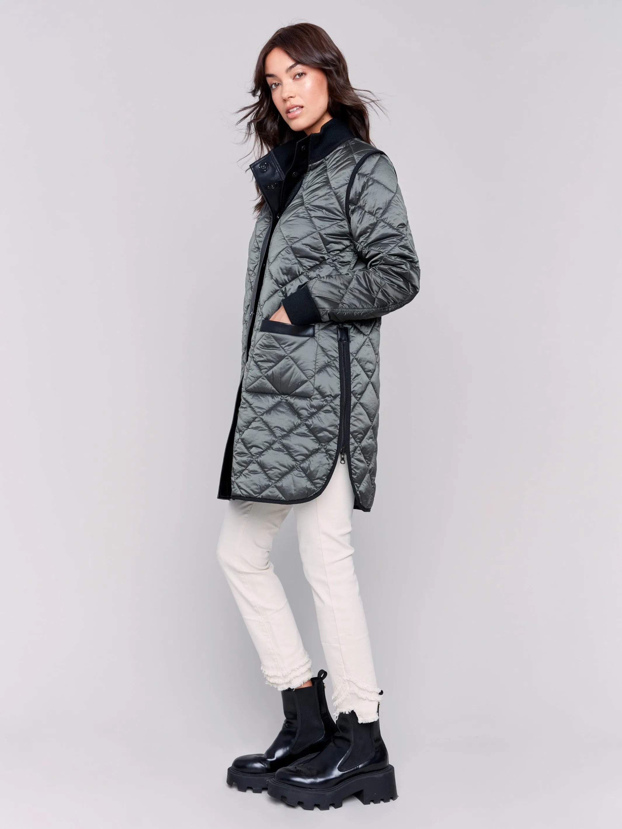 Black Reversible Quilted Puffer Jacket