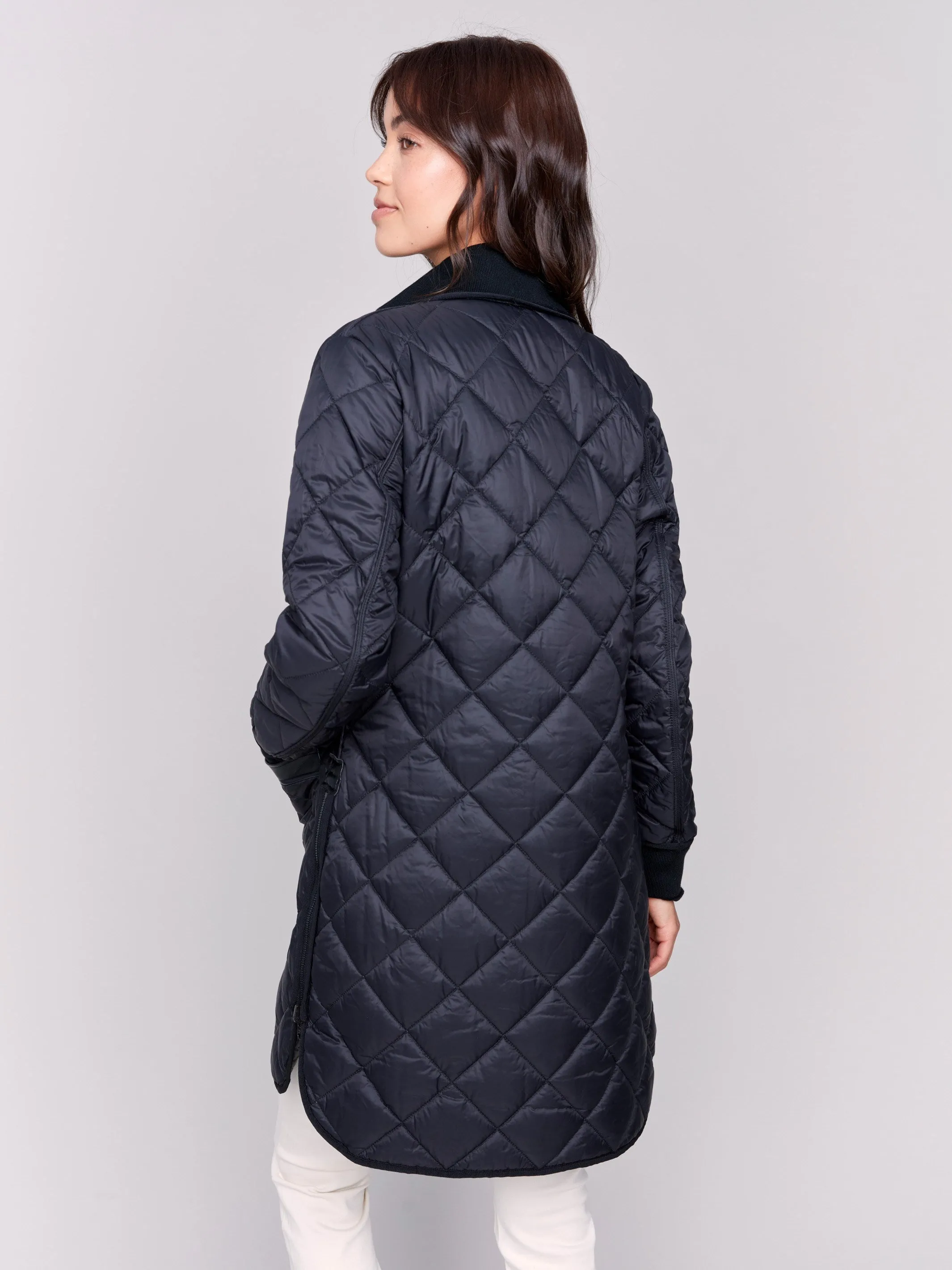 Black Reversible Quilted Puffer Jacket